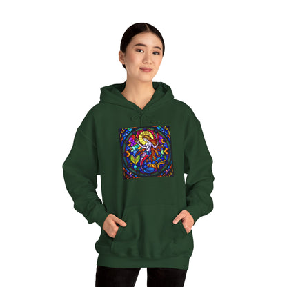 Unisex Heavy Blend™ Hooded Sweatshirt with glass Aquarius zodiac design