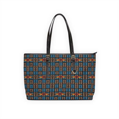Leather Shoulder Bag, Pisces, Zodiac v4, Shapes Pattern