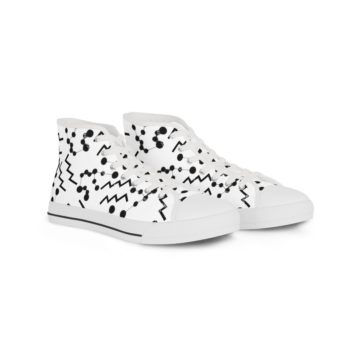 Men's High Top Sneakers, Breathable polyester canvas, Aquarius Zodiac Design