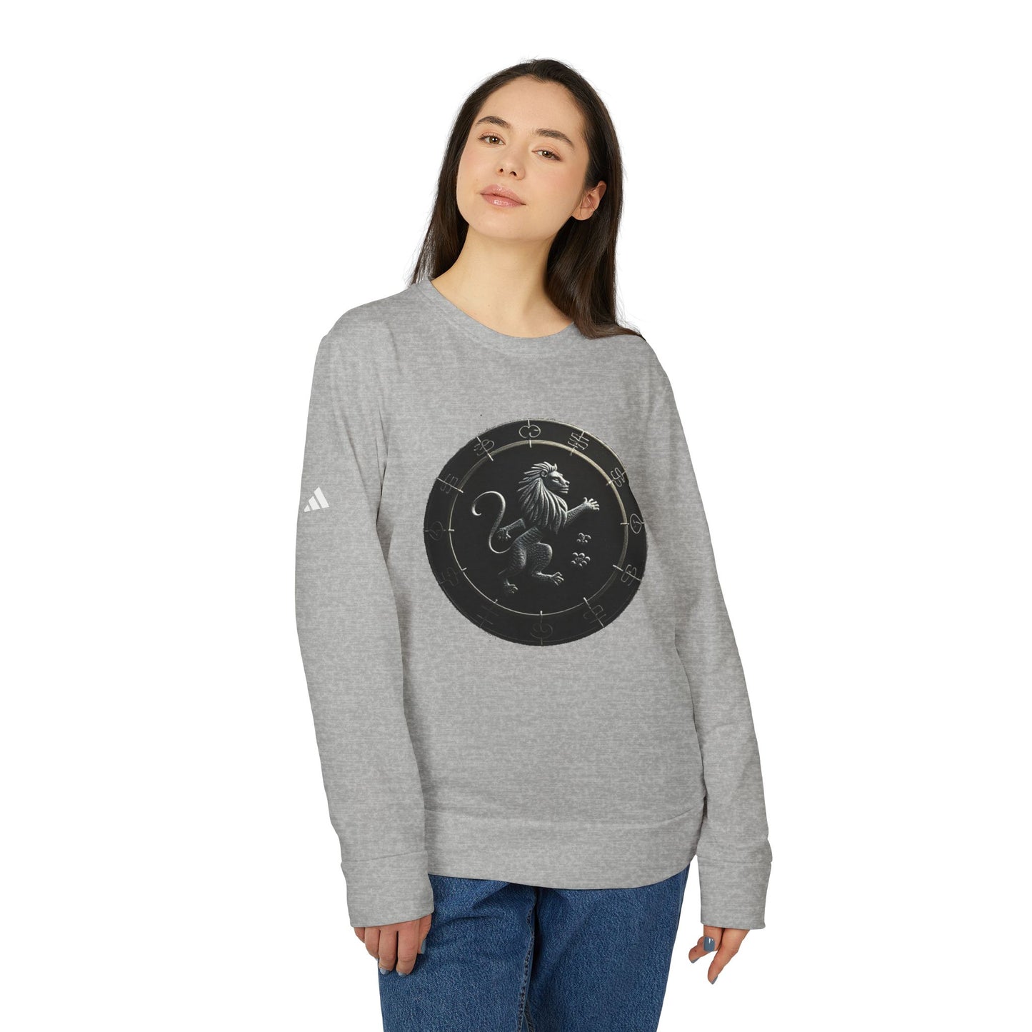 Adidas, Unisex Fleece Crewneck Sweatshirt, Leo, Space Animal, Zodiac