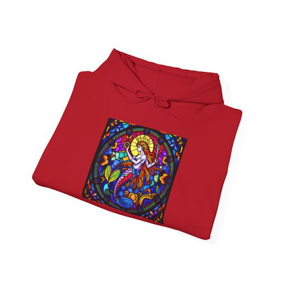 Unisex Heavy Blend™ Hooded Sweatshirt with glass Aquarius zodiac design
