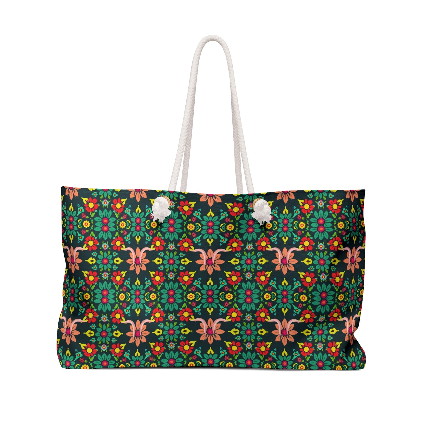 Weekender Bag, Aquarius, Zodiac v4, Flower Pattern