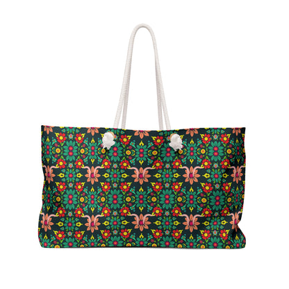 Weekender Bag, Aquarius, Zodiac v4, Flower Pattern