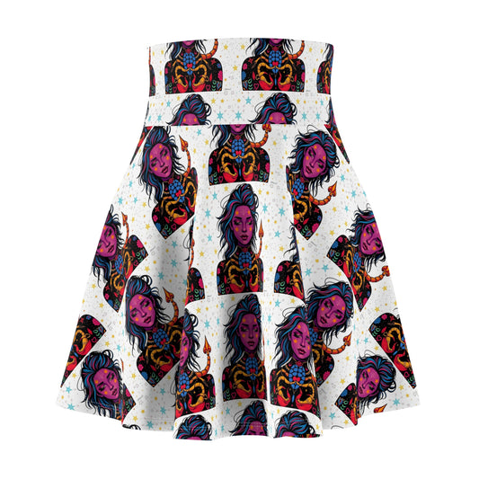 Women's Skater Skirt, (AOP), Scorpio, Zodiac v2, Sexy Pattern