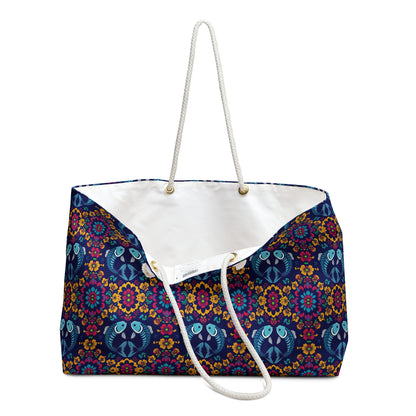 Weekender Bag, Pisces, Zodiac v4, Flower Pattern