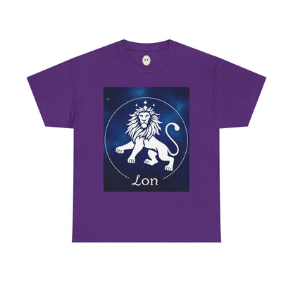 Unisex Heavy Cotton T-Shirt, Space Lion v1, Leo Zodiac Design