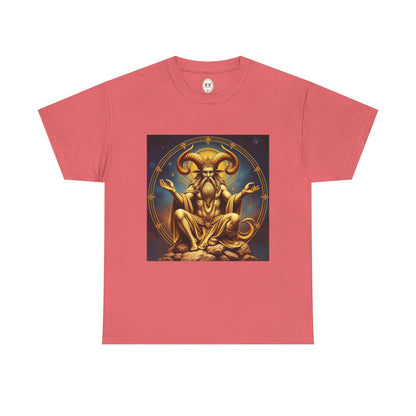Unisex Heavy Cotton T-Shirt, On The Throne, Taurus Zodiac Design