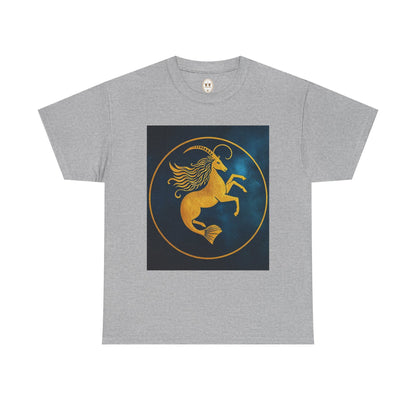 Unisex Heavy Cotton T-Shirt, Capricorn Animal v4, Symbol, Zodiac Design