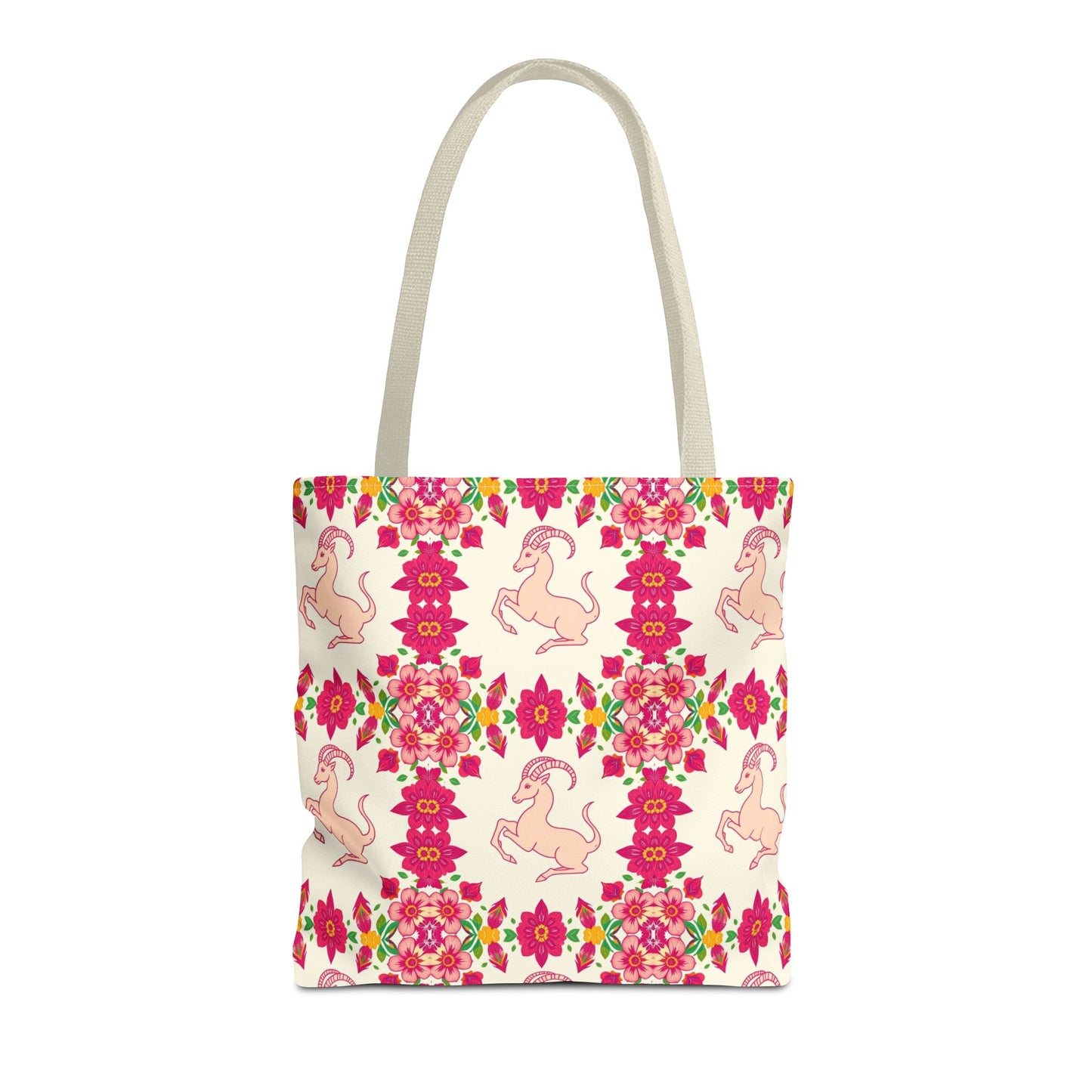 Tote Bag (AOP), Capricorn, Zodiac, Flower Pattern