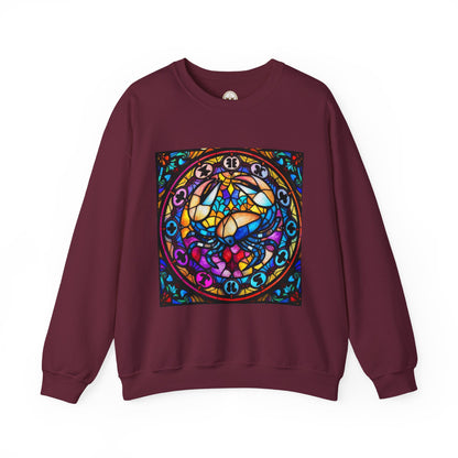 Unisex Heavy Blend™ Crewneck Sweatshirt, Glass, Cancer Zodiac Design