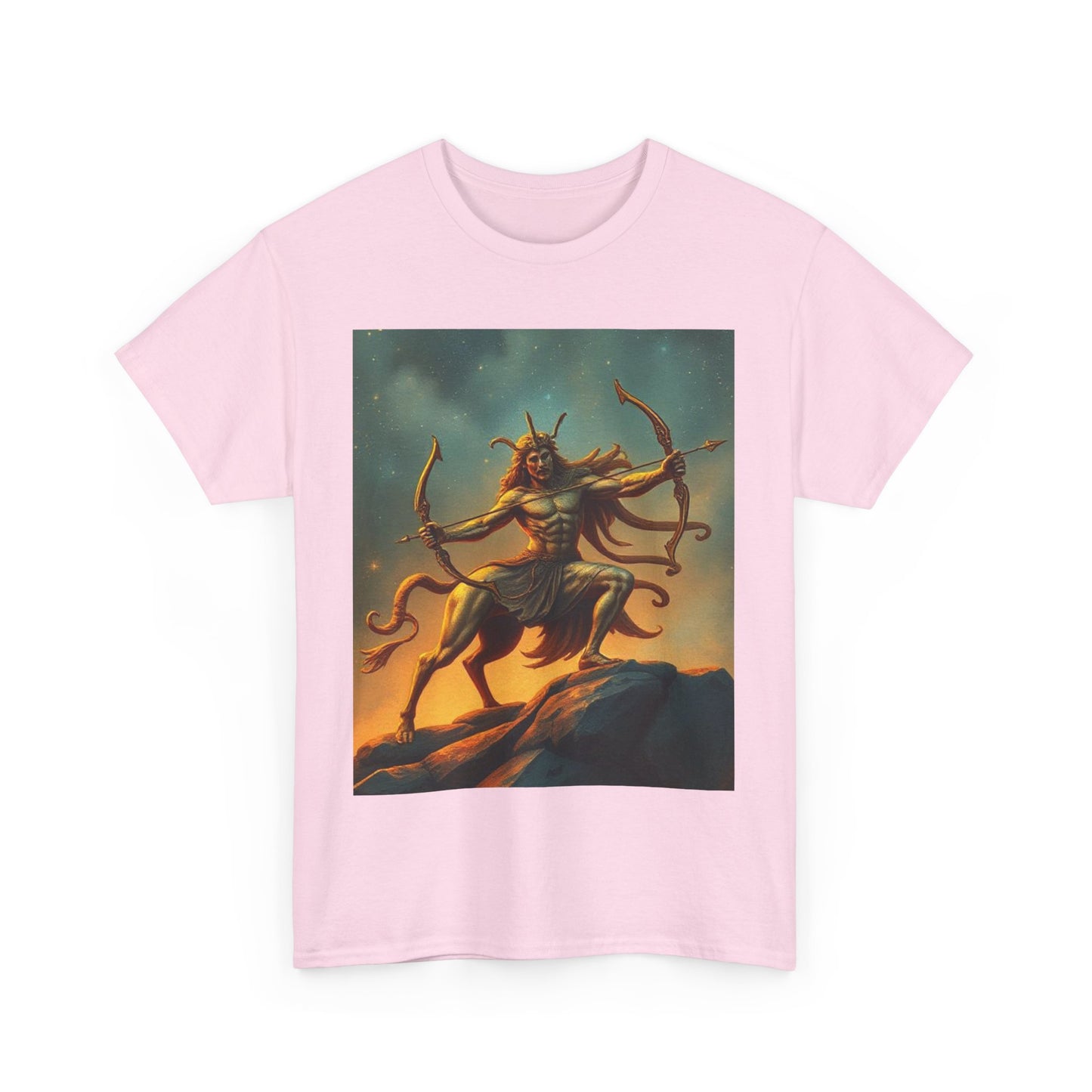 Unisex Heavy Cotton T-Shirt, Arrow Centaur v1, Sagittarius Zodiac Design