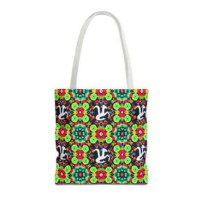 Tote Bag, (AOP), Aquarius, Zodiac v4, Flower Pattern