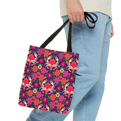 Tote Bag (AOP), Cancer, Zodiac, Flower Pattern