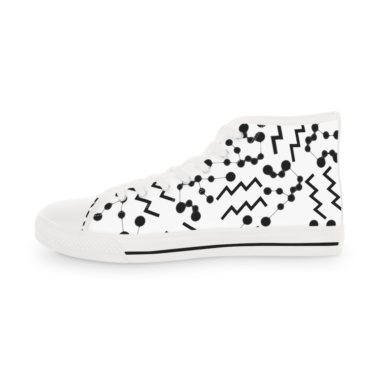 Men's High Top Sneakers, Breathable polyester canvas, Aquarius Zodiac Design