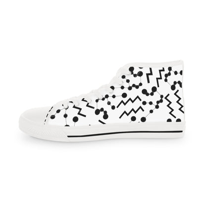 Men's High Top Sneakers, Breathable polyester canvas, Aquarius Zodiac Design