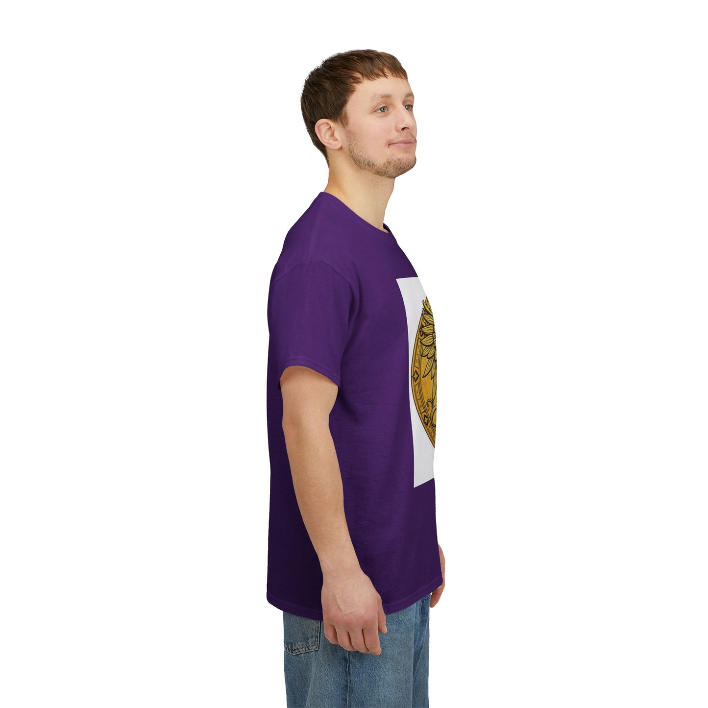Unisex Heavy Cotton T-Shirt, Golden Angel Coin, Virgo Zodiac Design