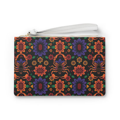 Clutch Bag, Scorpio, Zodiac, Flower Pattern