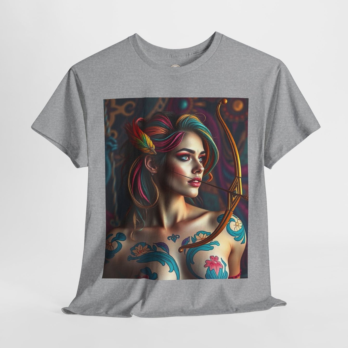 Unisex Heavy Cotton T-Shirt, Sagittarius, Zodiac v1, Sexy Art