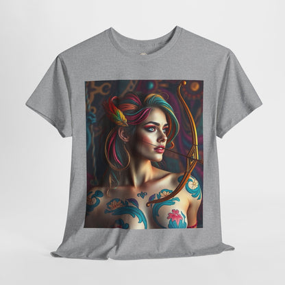Unisex Heavy Cotton T-Shirt, Sagittarius, Zodiac v1, Sexy Art