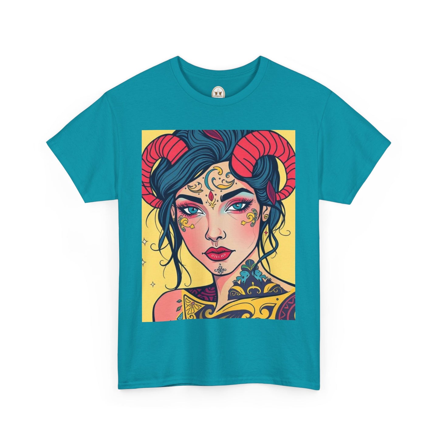 Unisex Heavy Cotton T-Shirt, Aries, Zodiac, Sexy Art