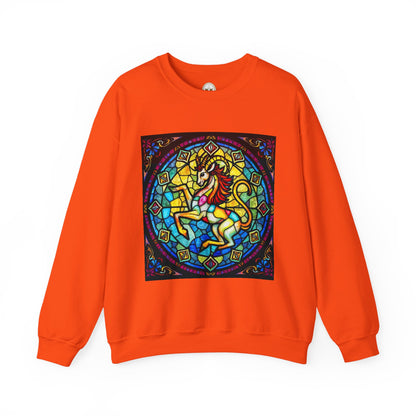 Unisex Heavy Blend™ Crewneck Sweatshirt, Glass, Capricorn Zodiac Design