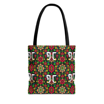 Tote Bag, (AOP), Gemini, Zodiac, Flower Pattern