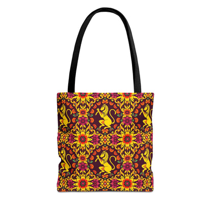 Tote Bag (AOP), Virgo, Zodiac v2, Flower Pattern
