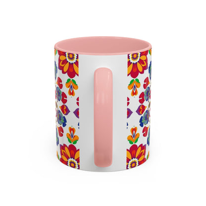 Accent Coffee Mug, Libra, Zodiac v1, Flower Pattern, (11, 15oz)