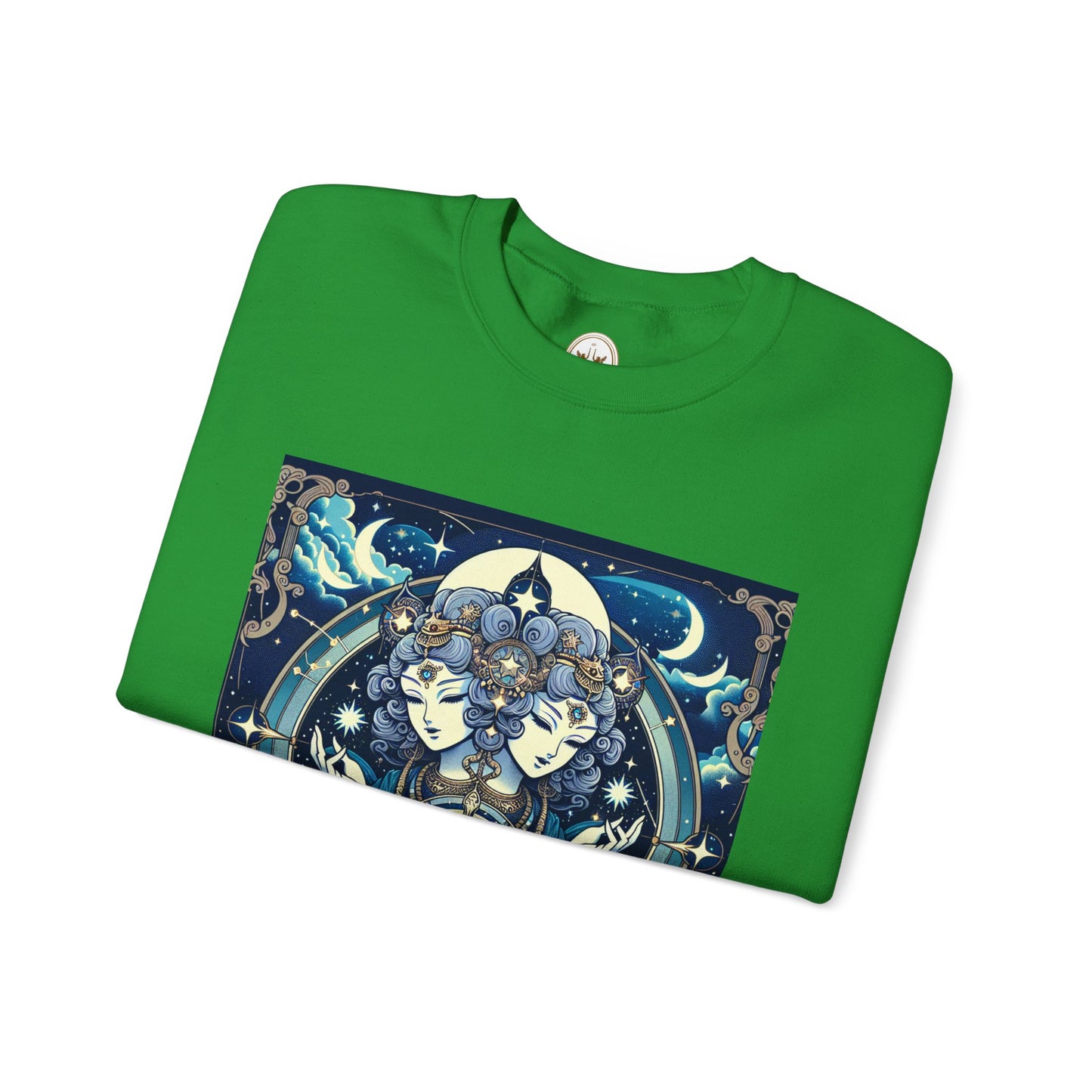 Unisex Heavy Blend™ Crewneck Sweatshirt,Twin Body, Gemini Zodiac Design