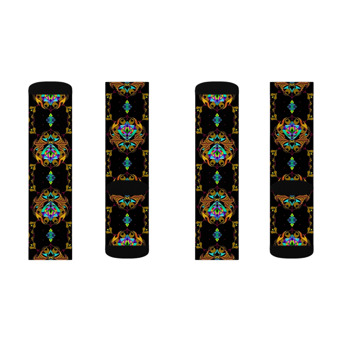 Sublimation Socks, Scorpio, Zodiac v4, Jewel Pattern