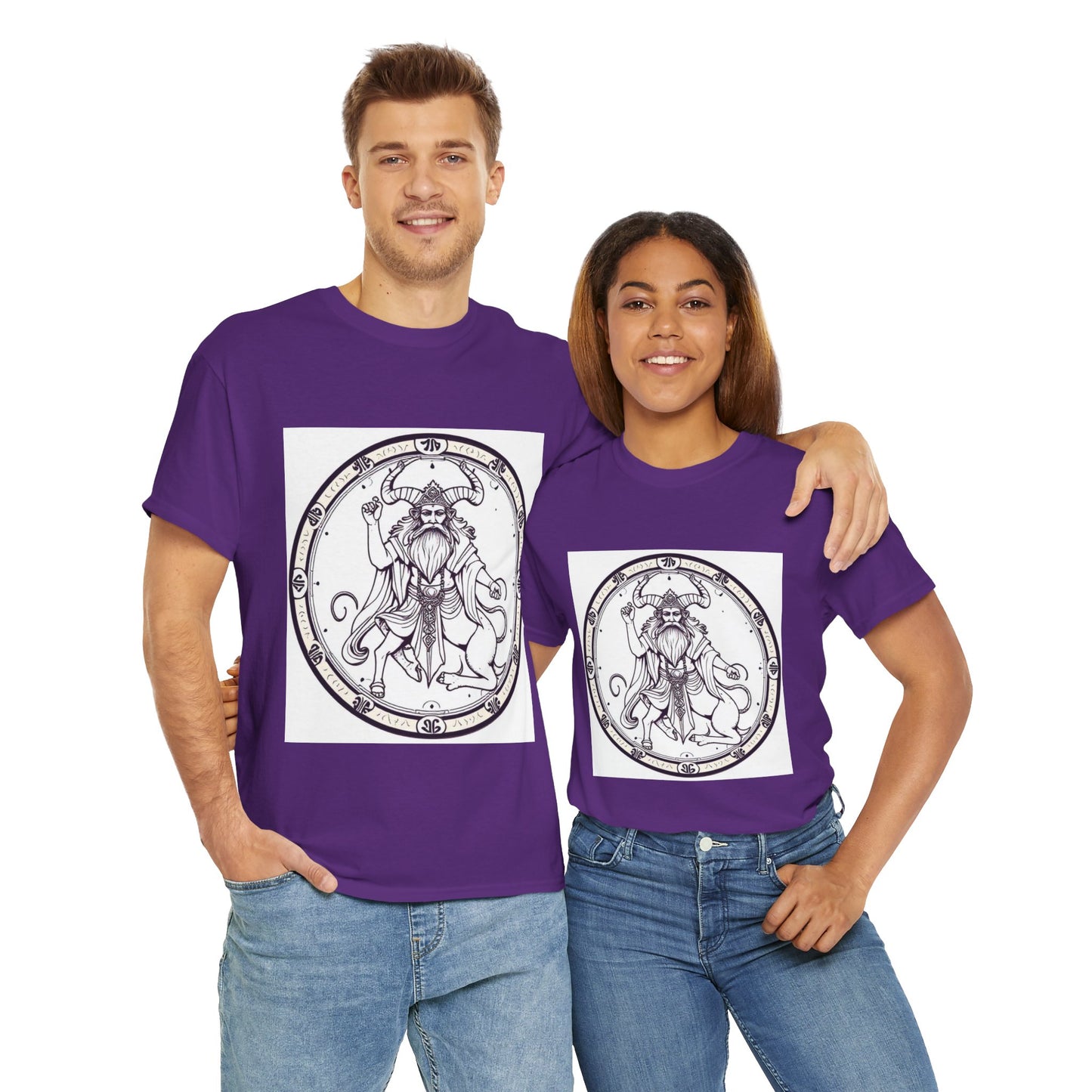 Unisex Heavy Cotton T-Shirt, Bull Centaur, Taurus Zodiac Design