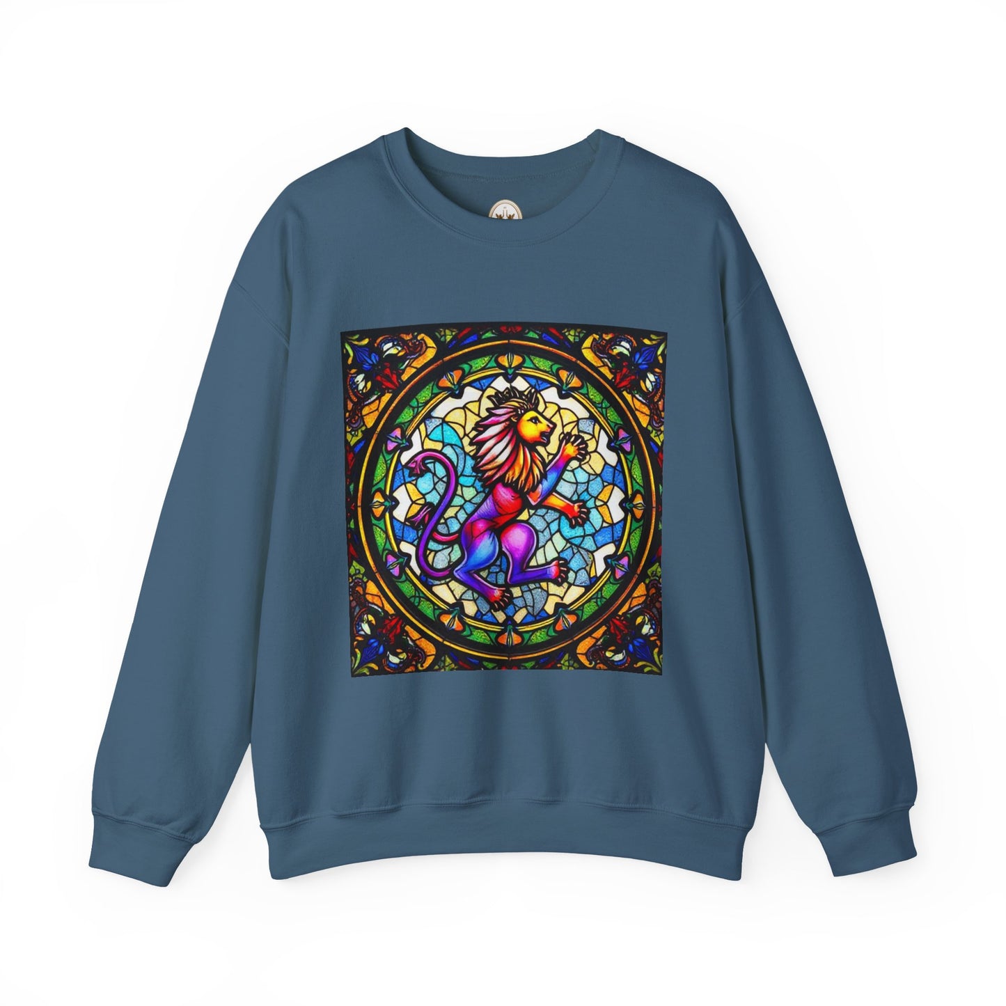 Unisex Heavy Blend™ Crewneck Sweatshirt, Glass, Leo Zodiac Design