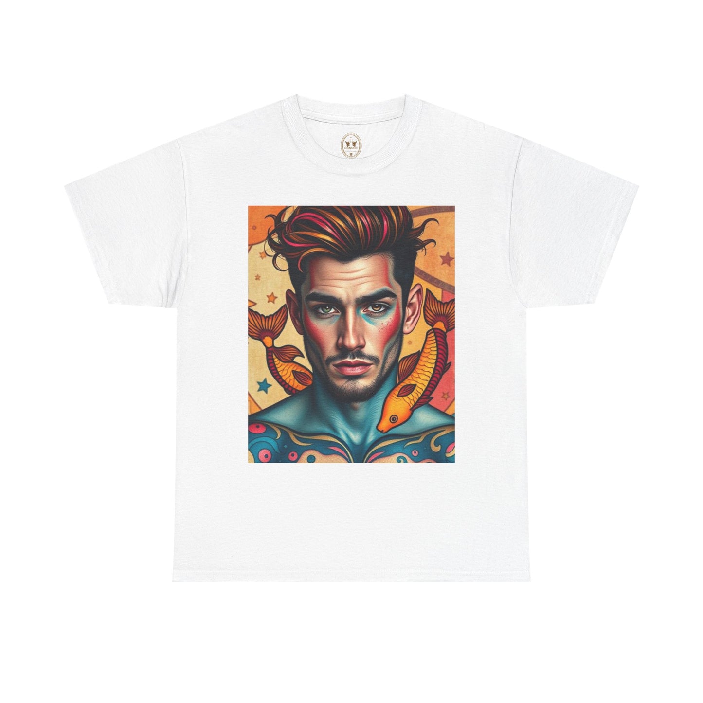 Unisex Heavy Cotton T-Shirt, Pisces, Zodiac v2, Sexy Art