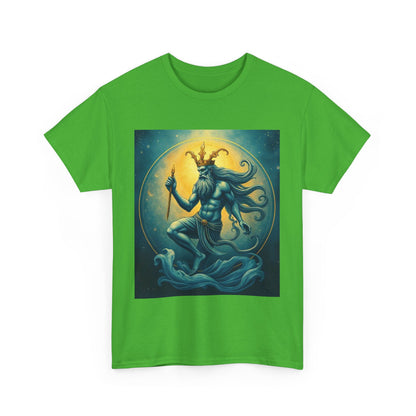 Unisex Heavy Cotton T-Shirt, Aquarius God, Zodiac Design