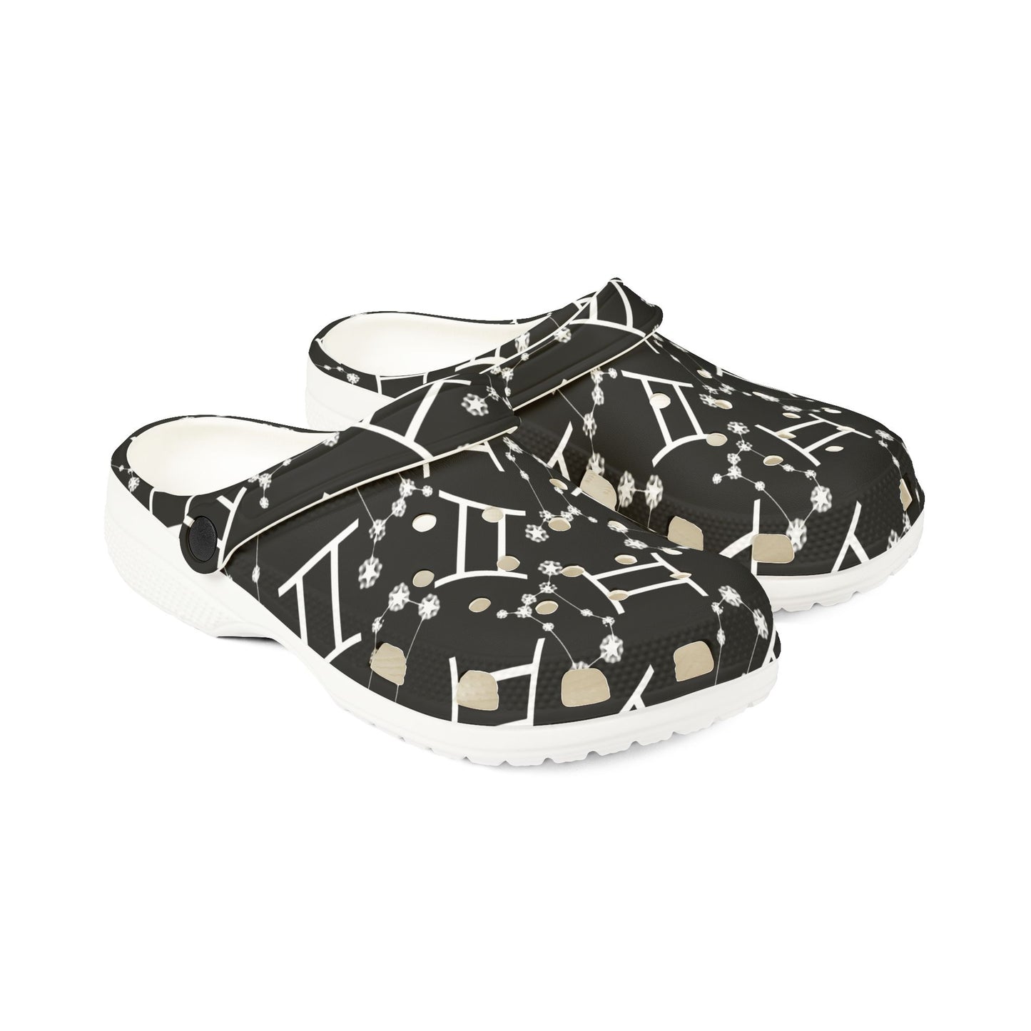 EVA Foam Rubber Shoes (AOP), Material 100% EVA, Gemini Zodiac Design