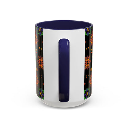 Accent Coffee Mug, Libra, Zodiac v4, Flower Pattern, (11, 15oz)