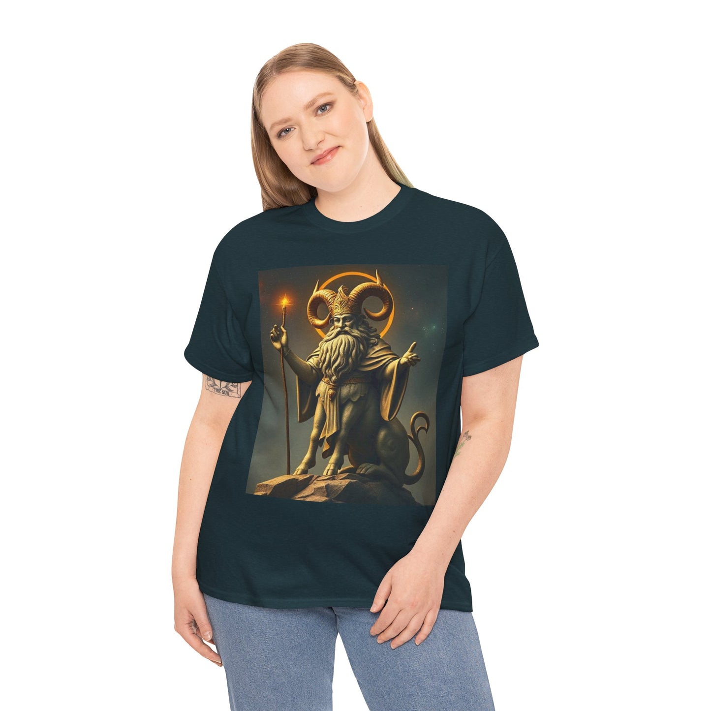 Unisex Heavy Cotton T-Shirt, Taurus God, Zodiac Design