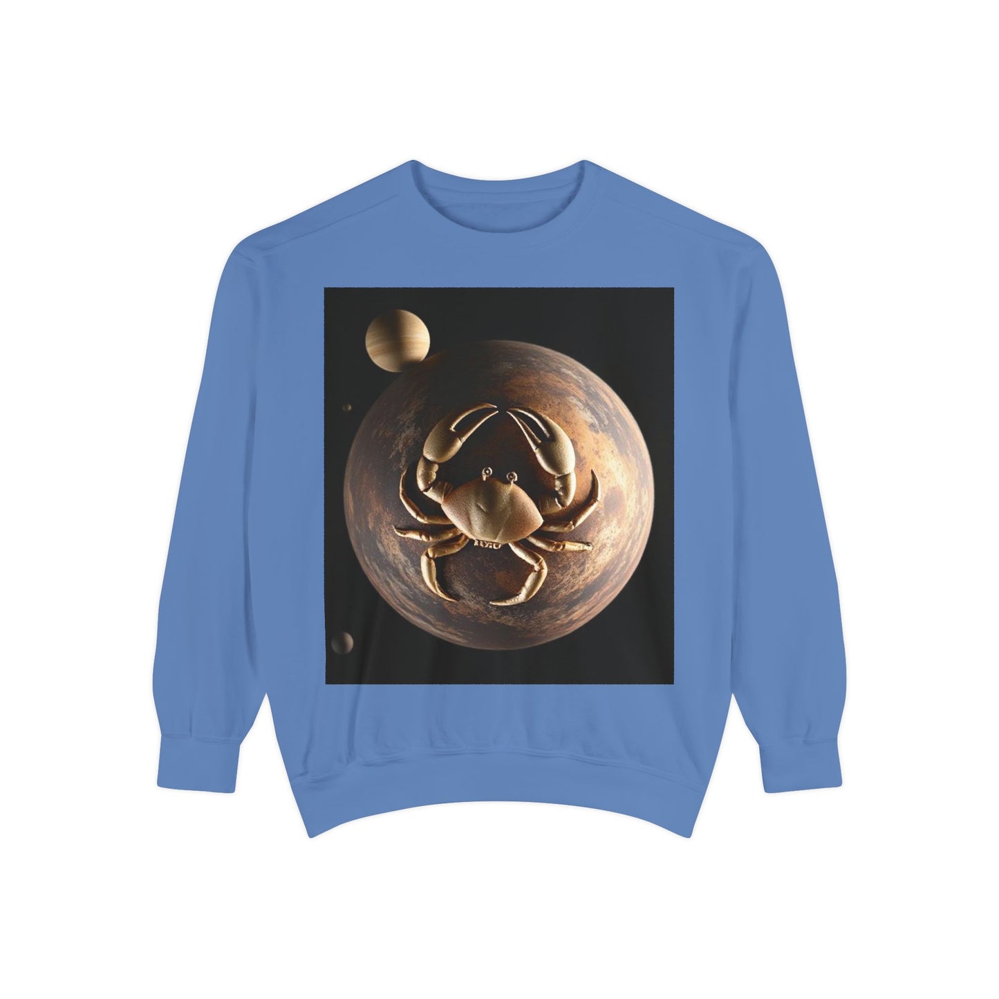 Garment-Dyed Sweatshirt, Unisex, Space Animal Design v1, Cancer