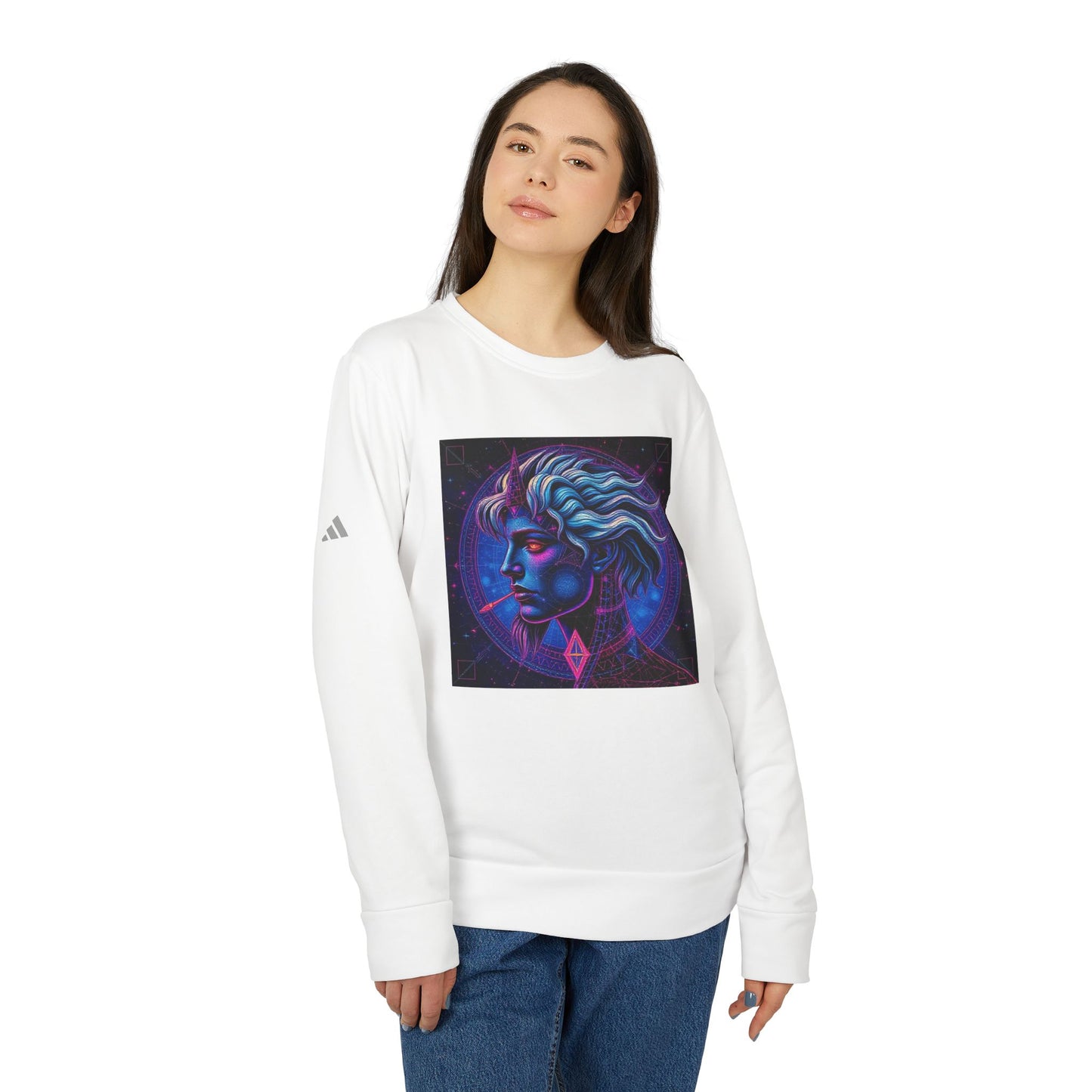 Adidas, Unisex Fleece Crewneck Sweatshirt, Gemini, Pop Art v1, Zodiac