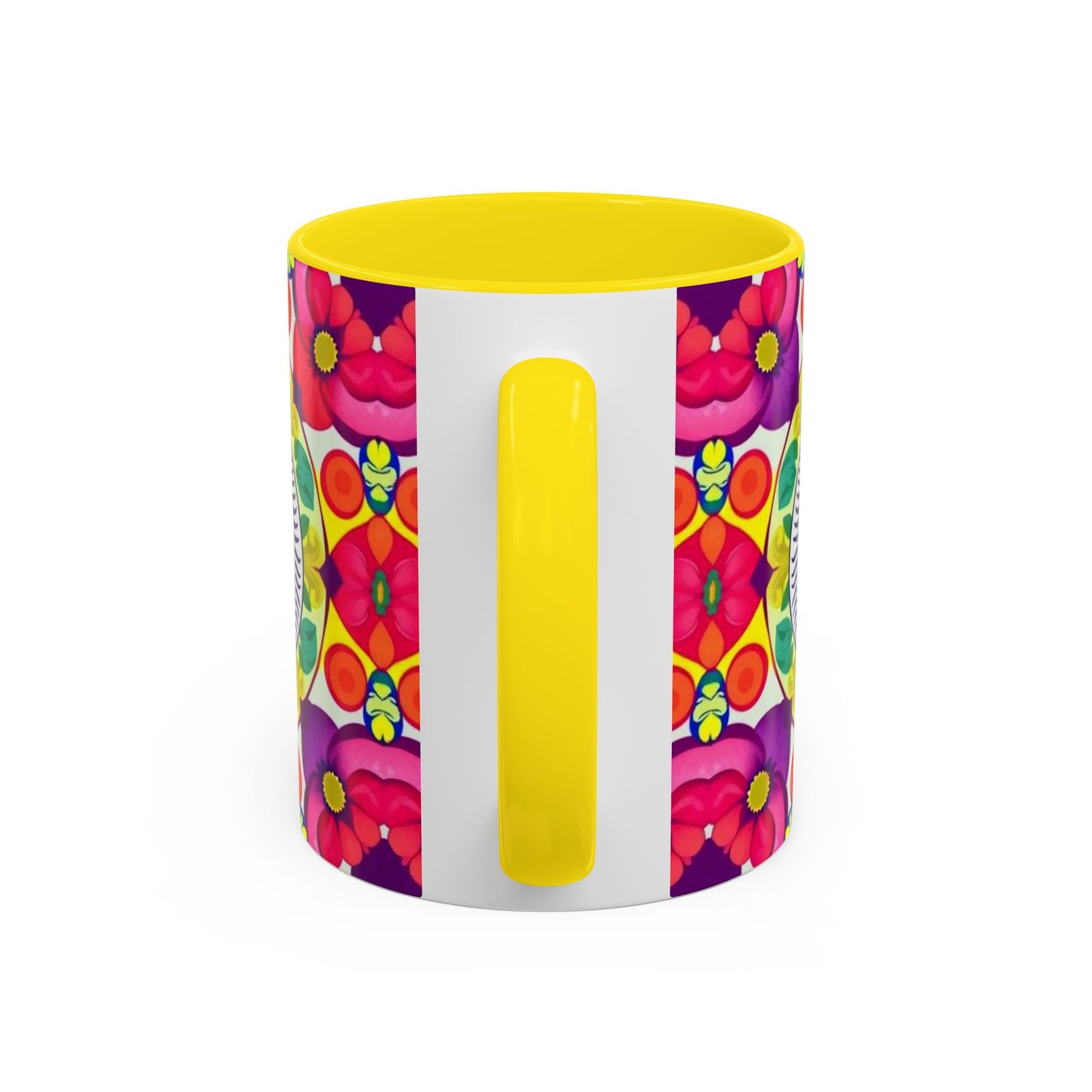 Accent Coffee Mug, Pisces, Zodiac v4, Flower Pattern, (11, 15oz)