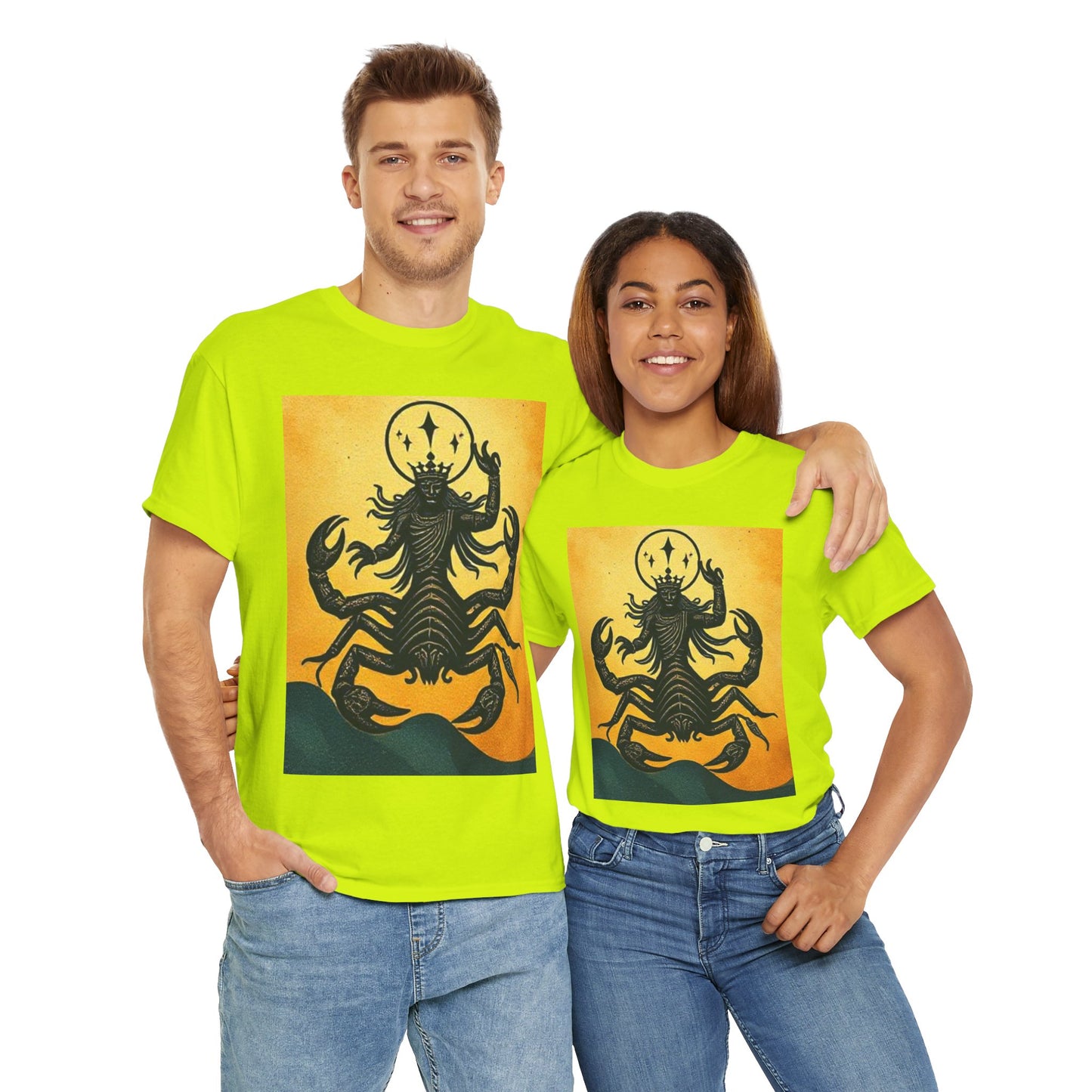 Unisex Heavy Cotton T-Shirt, Scorpion King, Print Art, Scorpio Zodiac Design