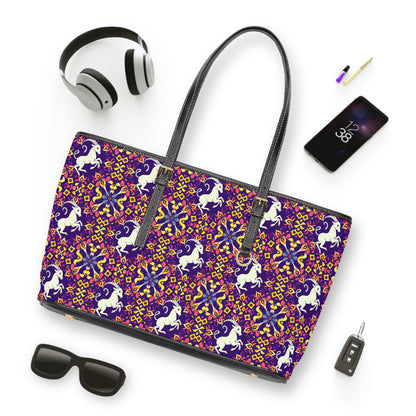 Leather Shoulder Bag, Capricorn, Zodiac v2, Flower Pattern