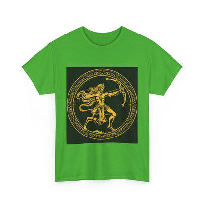 Unisex Heavy Cotton T-Shirt, Mythical Faun/Satyr, Sagittarius Zodiac Design
