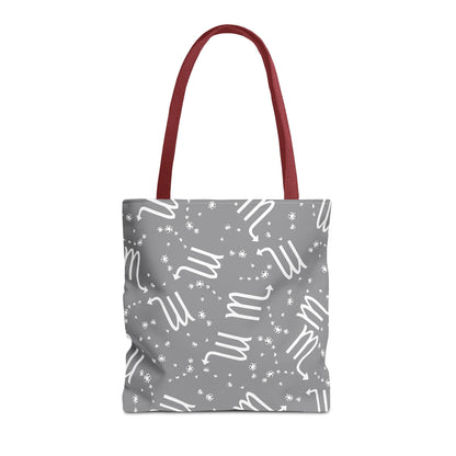 Tote Bag, Scorpio Zodiac Sign, AOP, (Grey, White)