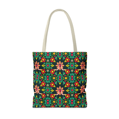 Tote Bag, (AOP), Aquarius, Zodiac v1, Flower Pattern