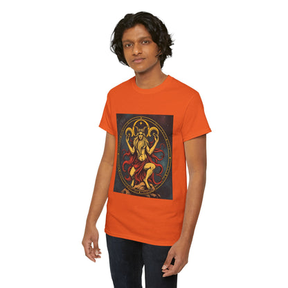 Unisex Heavy Cotton T-Shirt, Aries God 3v, Zodiac Design