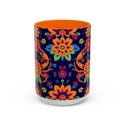 Accent Coffee Mug, Cancer, Zodiac, Flower Pattern, (11, 15oz)