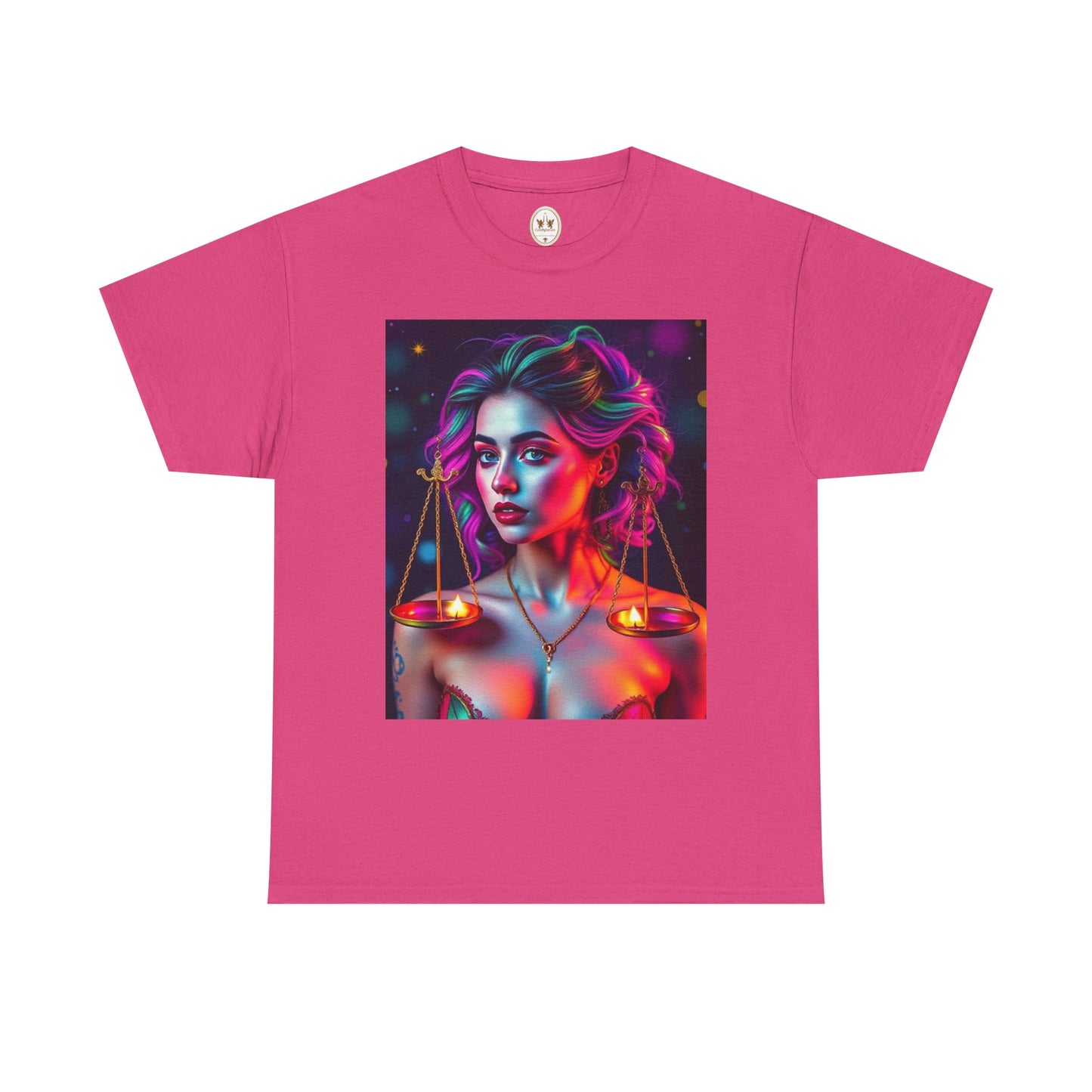 Unisex Heavy Cotton T-Shirt, Libra, Zodiac v3, Sexy Art