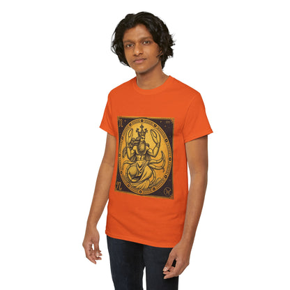 Unisex Heavy Cotton T-Shirt, Crab King v1, Cancer Zodiac Design