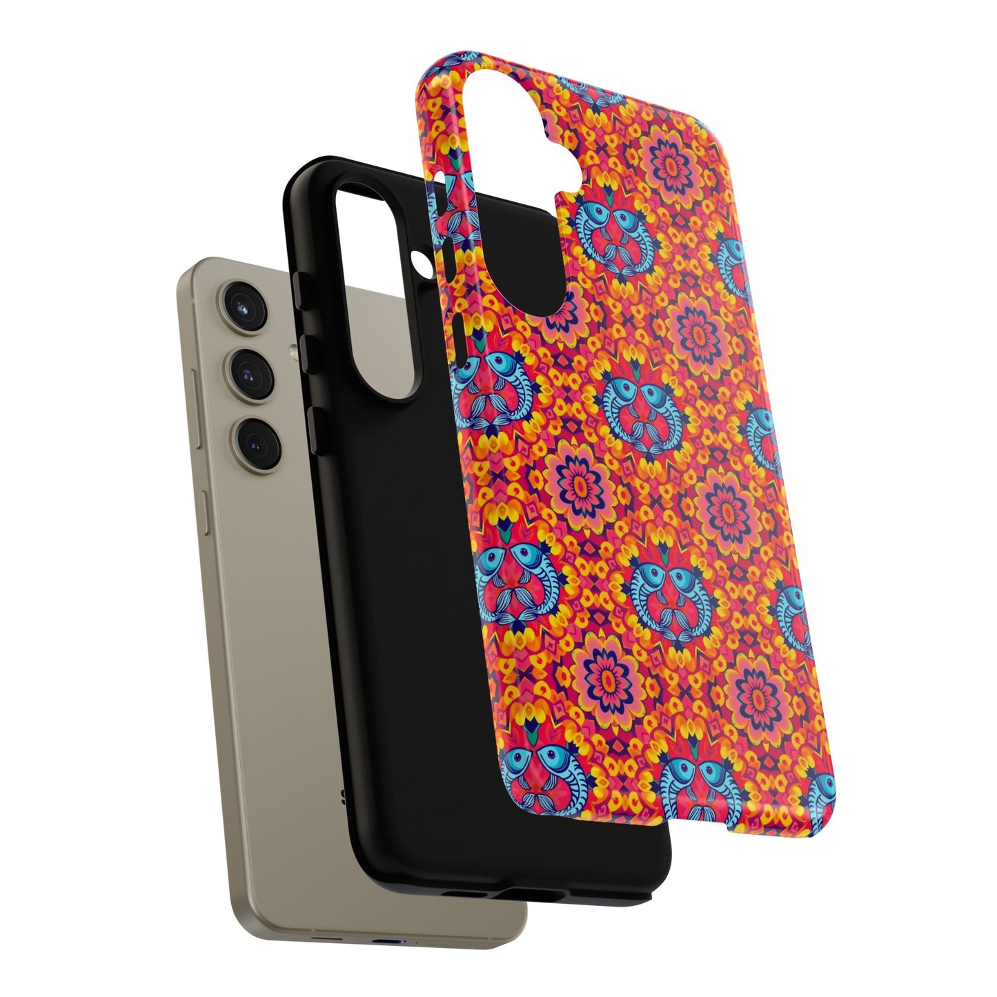 Tough Cases, Pisces, Zodiac v1, Flower Pattern